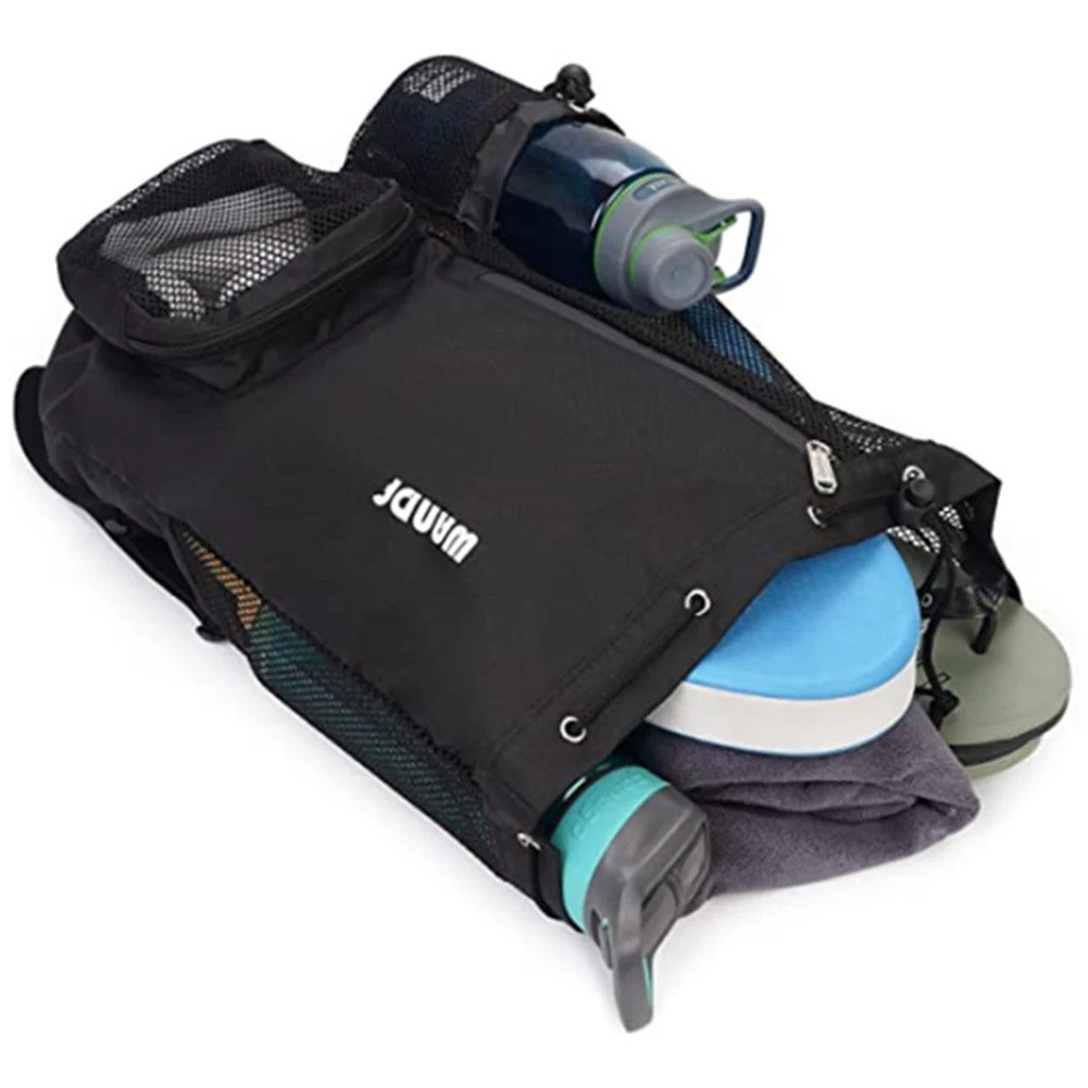 CCZedo Swimming Backpacks Drawstring Beach Storage Bag with Wet Pockets ...