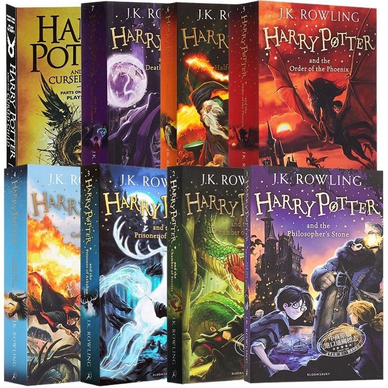 Harry Potter 1-8 Harry Potter Series English Original Novel Sorcerer's ...