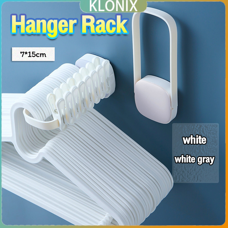 Ki Hanger Rack Punch-free Hanger Storage Rack Clothes Storage ...