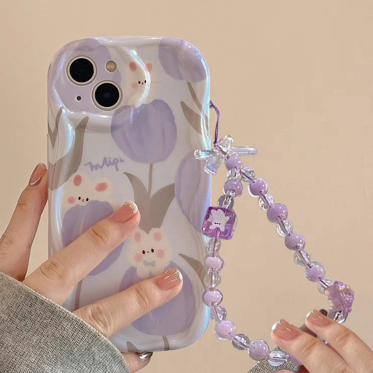 Realme 12 12X 11 11X 10 9 Note 50 C67 C65 C63 C61 C55 C53 C51 C35 C33 C30 C30S C21Y C25Y 8 8i 6 5 pro plus 5G coque esthétique transparente tulipes roses lapins_voghion.com