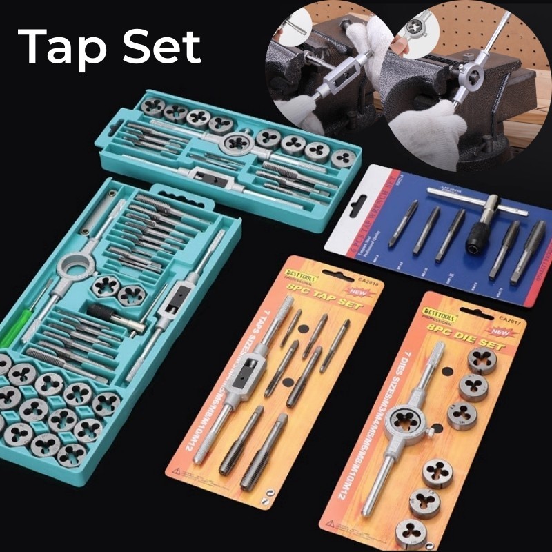 Metric Inch Hand Tap Die Set Hand Tap Wrench Round Mater Gripper Screw ...