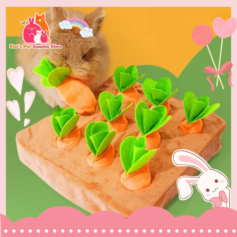 Rabbit Stuffy Toys Pulling Radishes Molar Bite Vent Toys Guinea Pig ...