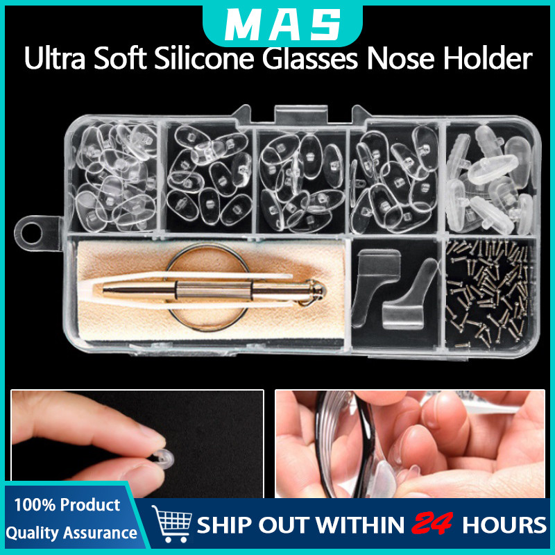 【MAS】Eyeglasses Silicone Nose Pads Set Glasses Optical Repair Tool Kit ...