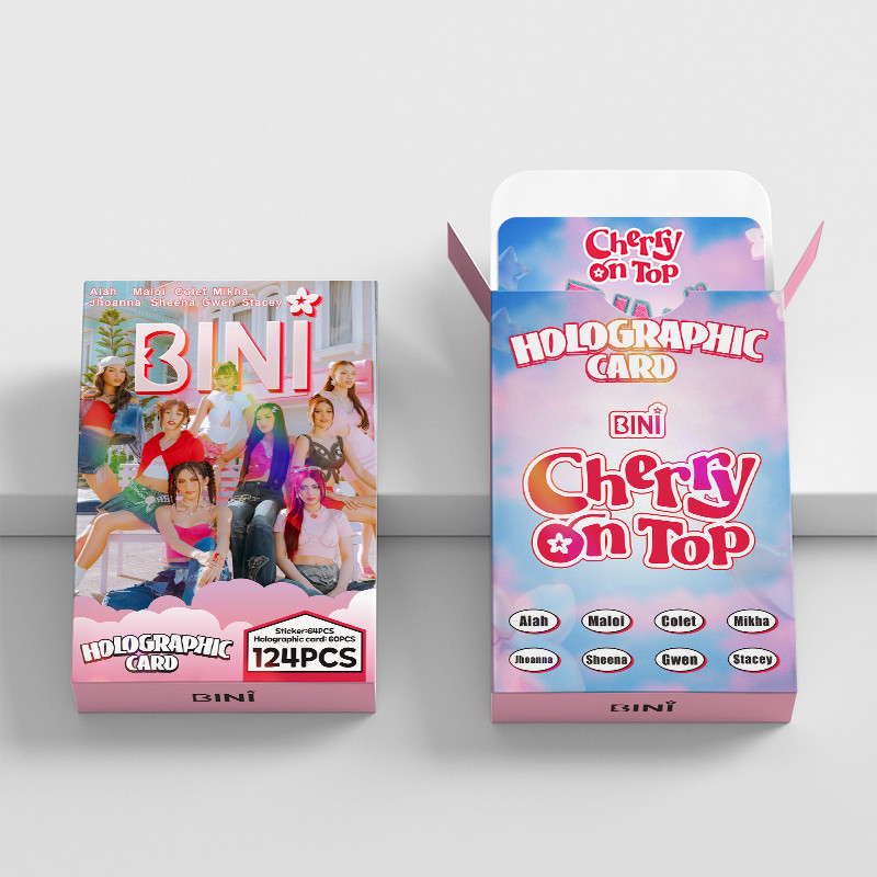 30-124pcs BINI CHERRY ON TOP Photocard Stickers Biniverse Laser ...