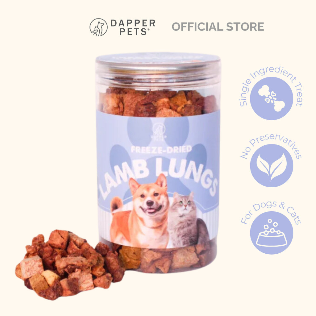Dapper Pets Freeze-Dried Treats Lamb Lungs (80g) - Dog & Cat Dehydrated ...