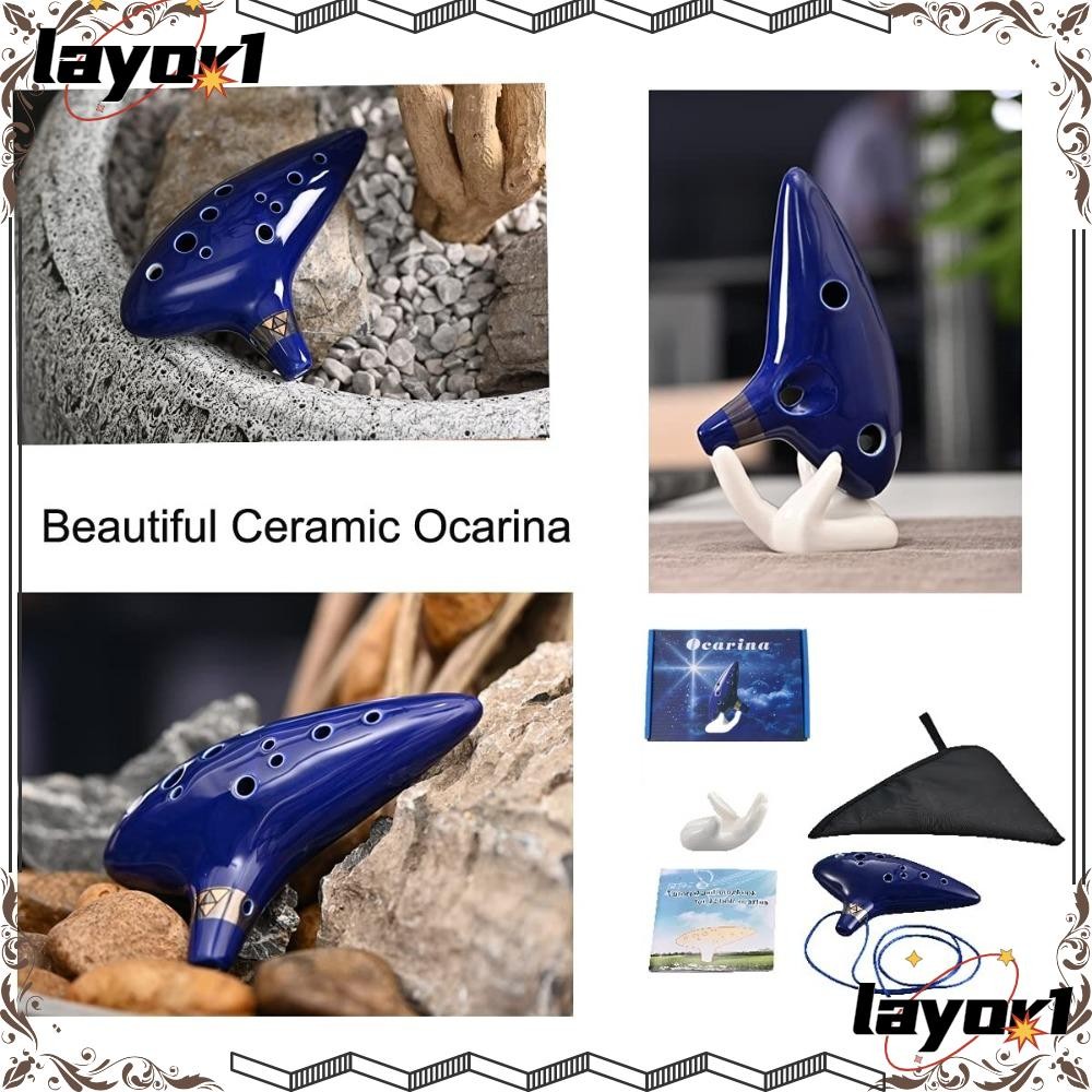 LAYOR1 Zelda Ocarina of Time, Blue Natural Sound 12 Hole Ocarina