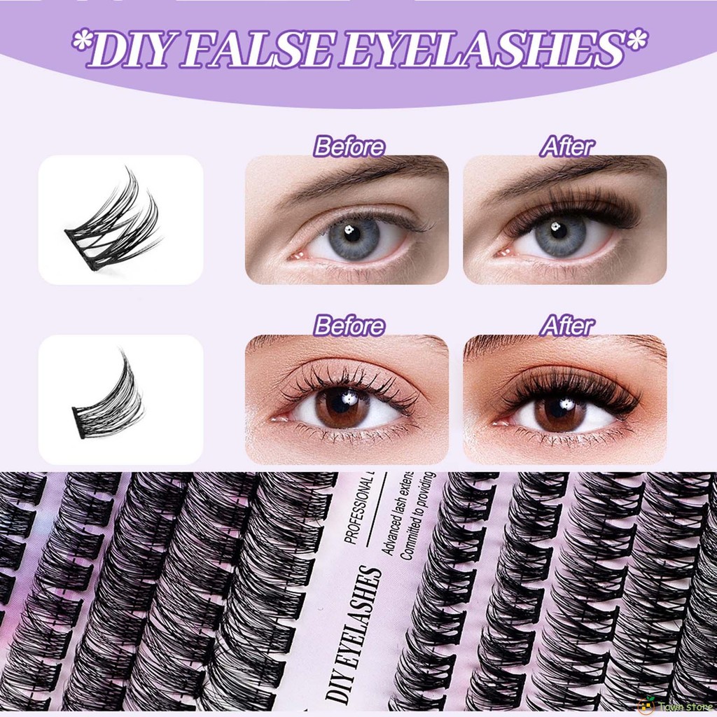 Woman False Eyelashes Grafted Lashes Segmented Curl Wispy False Eyelash ...
