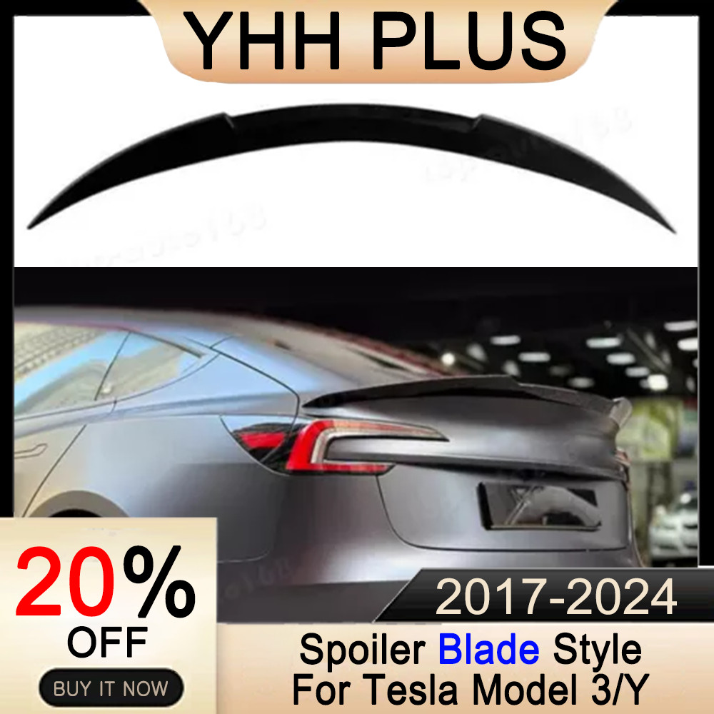 Spoiler For Tesla Model 3/Y 2017NOW Rear Door Tail Trunk Wing ABS