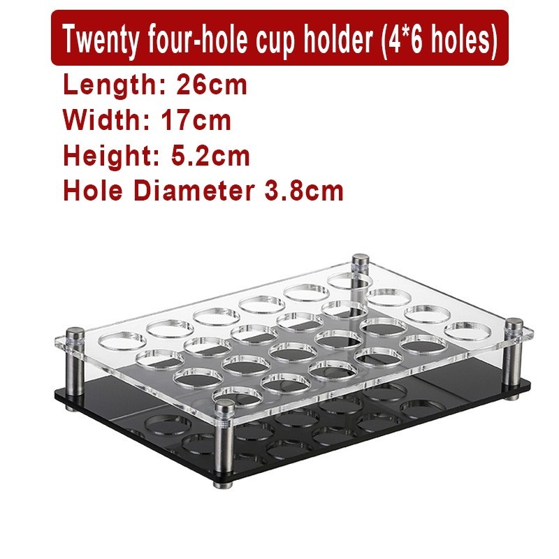 rkt_mall Glass Cup Tray Rack Save Space Round Holes Glasses Holder ...