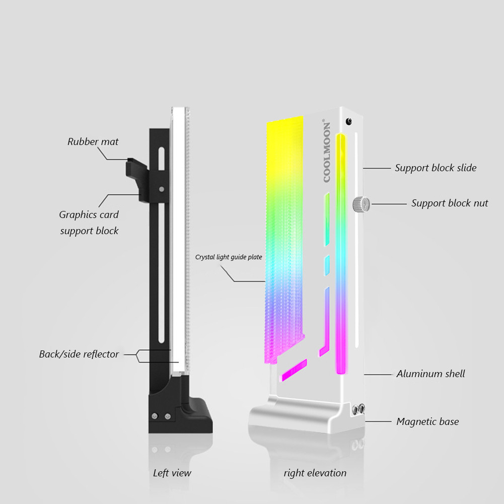 ARGB GPU Support Bracket,Universal Graphics Card Stand Diamond Glass ...