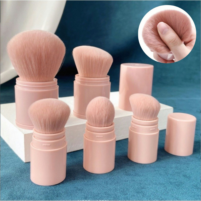 Retractable Makeup Brush with Dust Cover Portable Blush Brush Makeup