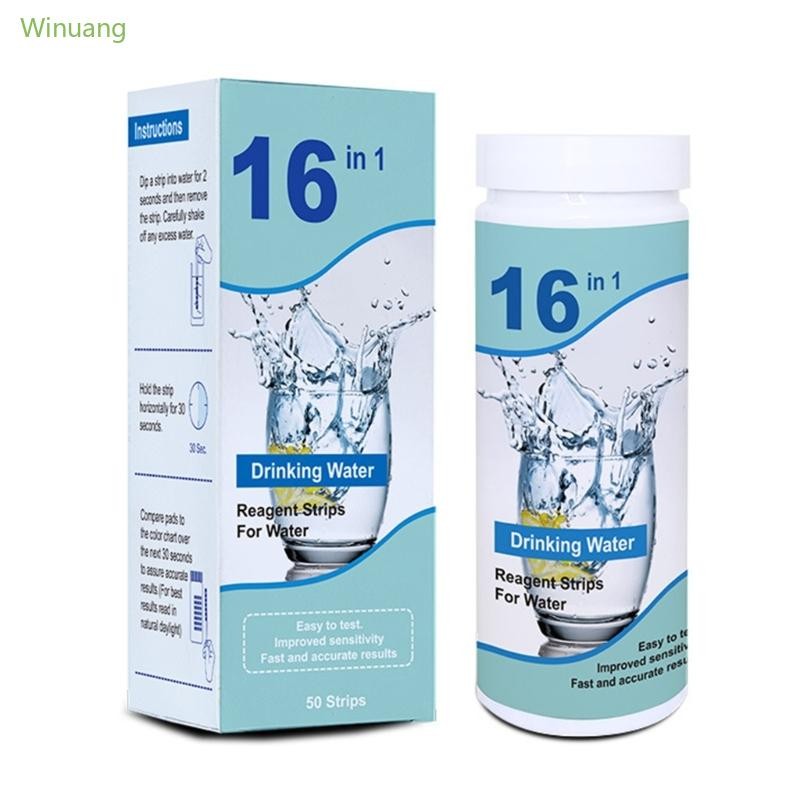 Winu 50Pcs Water Quality 16In1 Swimming Pool Test Paper Residual