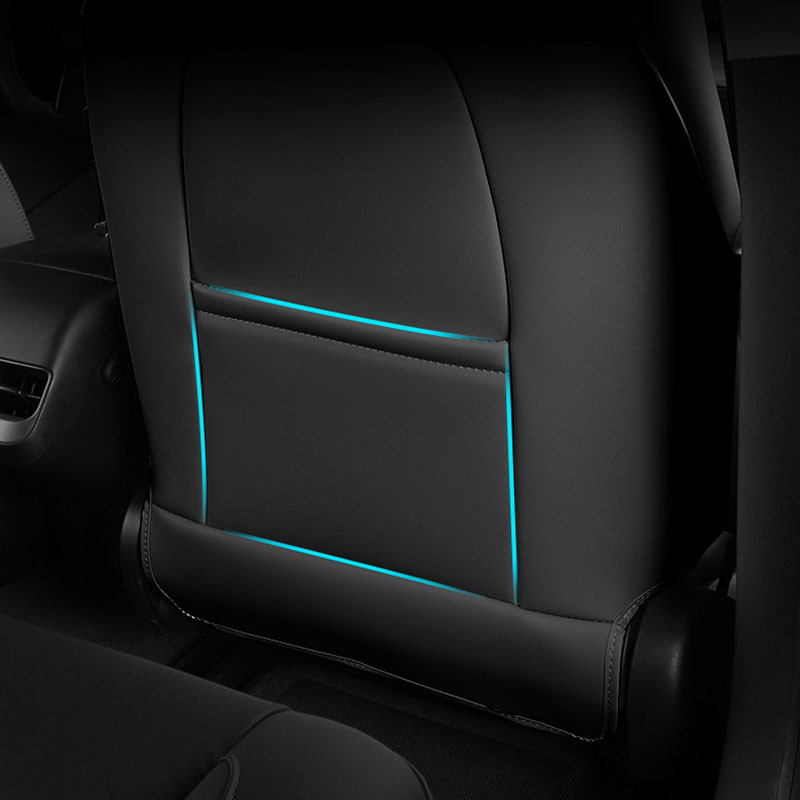 Leather Seat Back Kick Protectors Kick Mats For Tesla Model 3 Y Center