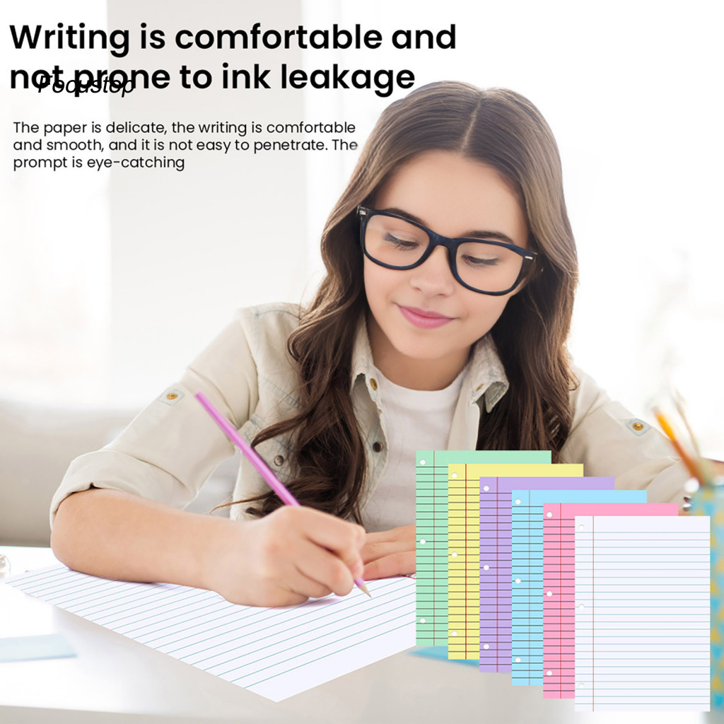 FOCUS Quality College Ruled Paper Color-coded Loose Leaf Paper College ...