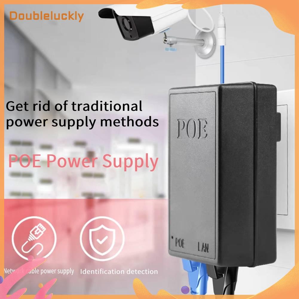 24V 0.5A 24W Desktop POE Power Injector Ethernet Adapter Surveillance ...