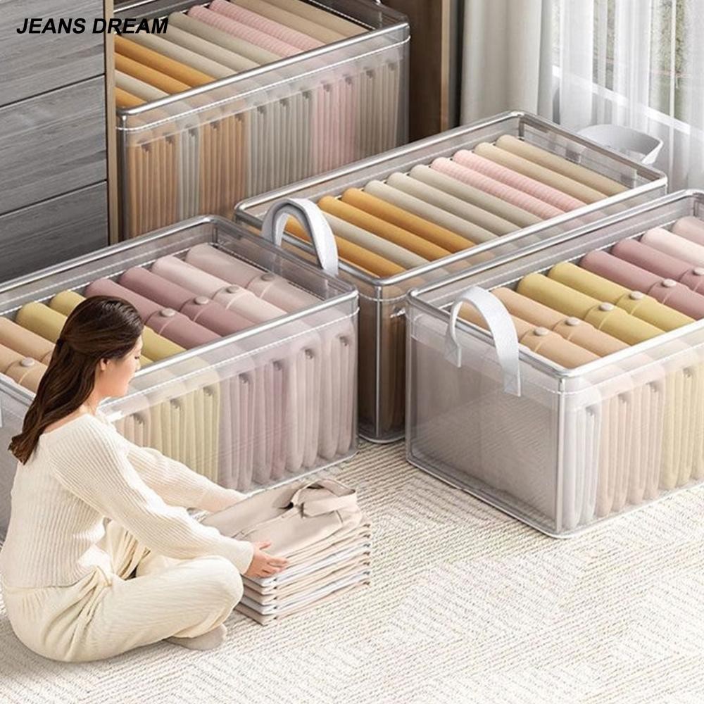 JEANSDREAM Foldable Clothing Storage Bag Organizer Storage Bin with Lid ...