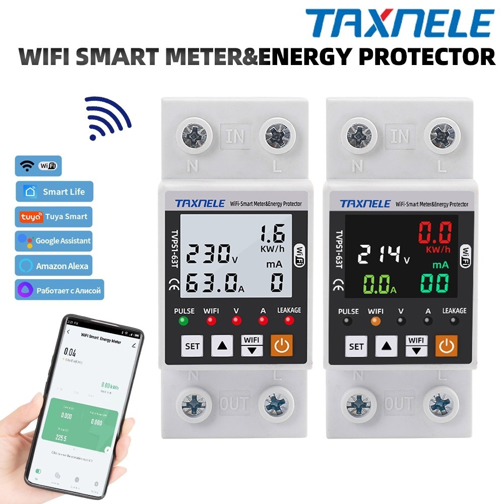 Taxnele A Tuya Prepaid Wifi Smart Earth Leakage Voltage Protector