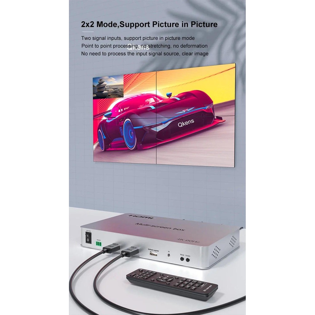 4K 60Hz Multi Screen Box 2x2 1x2 1x3 1x4 TV Splicer Video Wall ...