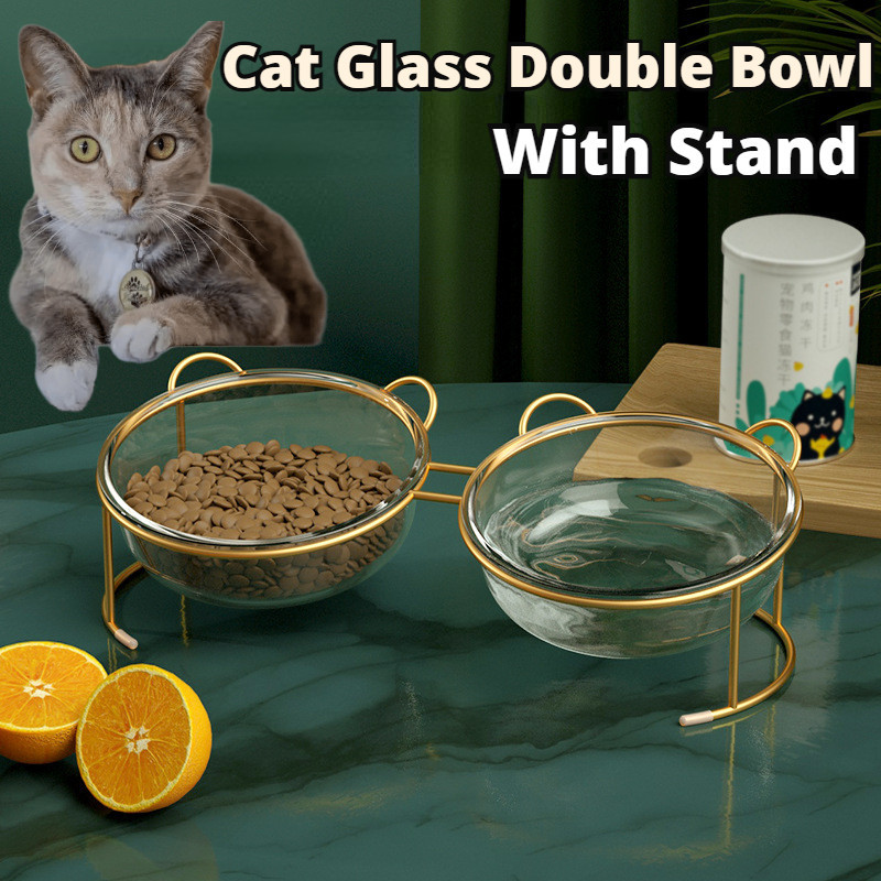 Cat Bowl with Stand Pet Ceramic Bowl Nordic Cat Bowl High-Foot ceramic cat  food bowl Anti-cervical