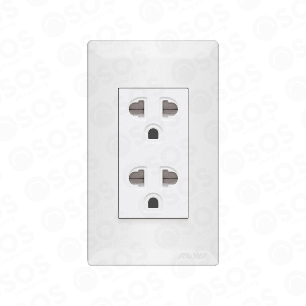 ROYU Super Wide Series Duplex Universal Outlet with Ground & Shutter ...