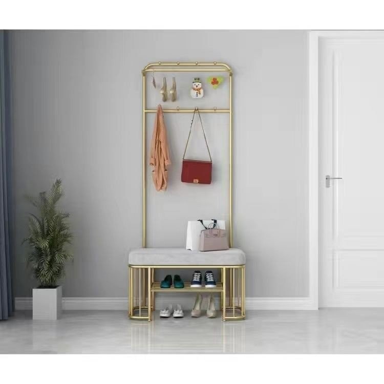 Shoe Changing Stool Clothes Rack Floor Vertical Shoe Cabinet Coat Rack ...