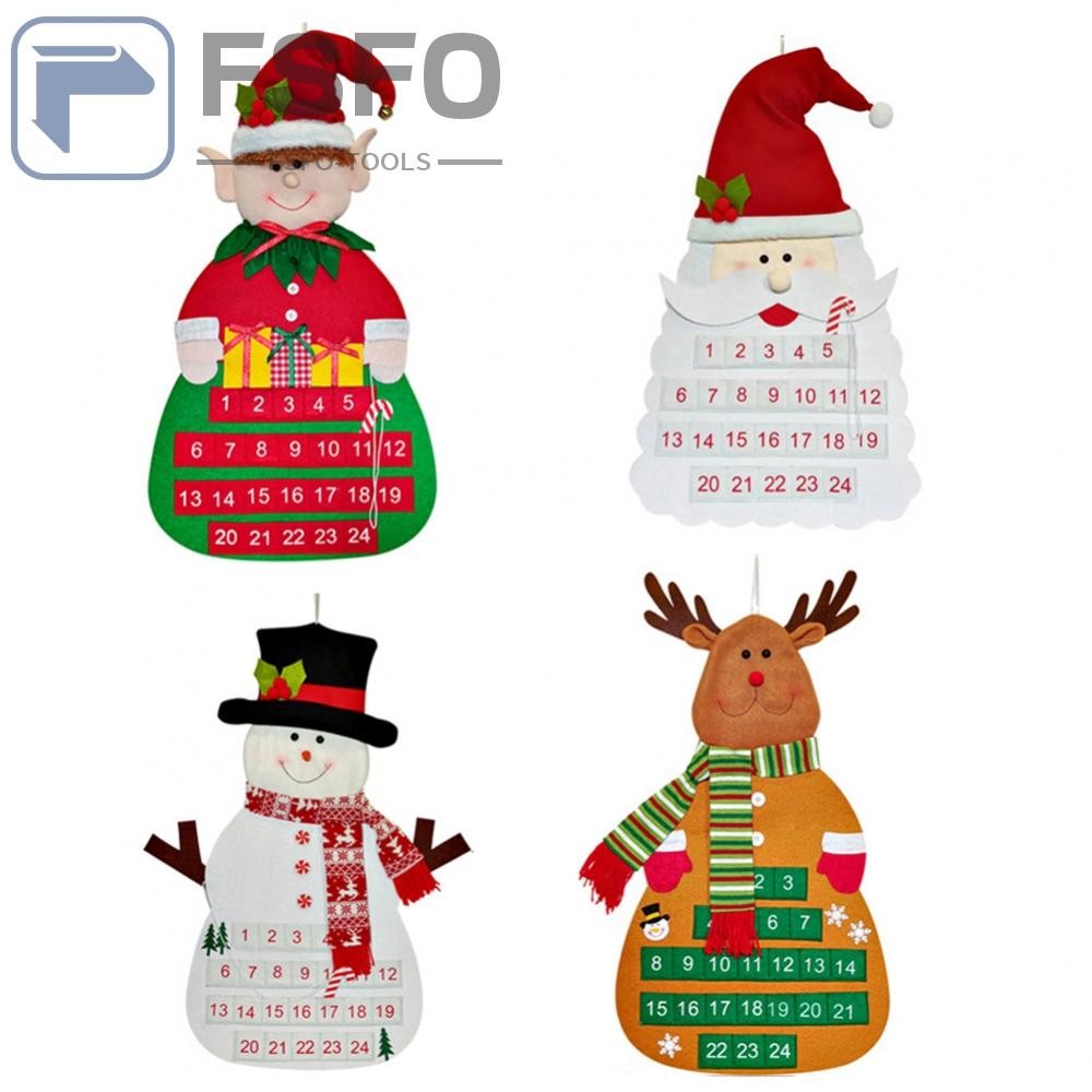 Interactive Felt Christmas Tree Advent Calendar Featuring Santa Design ...
