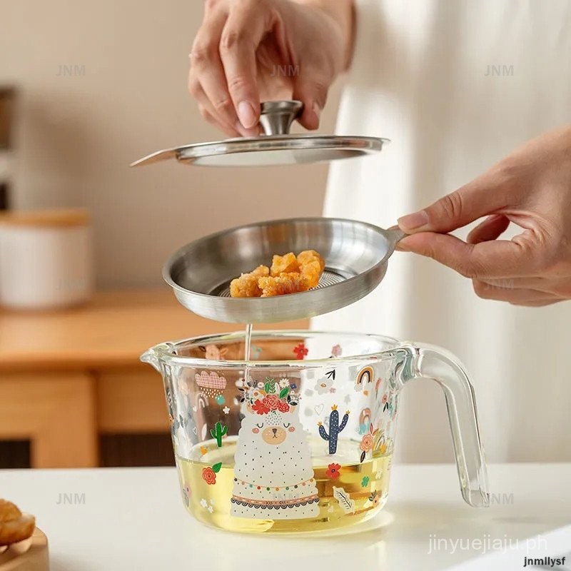 5mm Extra Thick Glass Oil Filter Pot Glass Oil Storage Kettle with