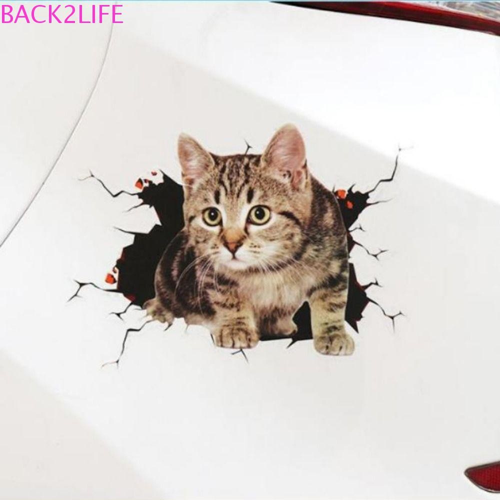 BACK2LIFE Simulation Cats Car Sticker, 3D Cat PVC Car 3D Cat Stickers ...