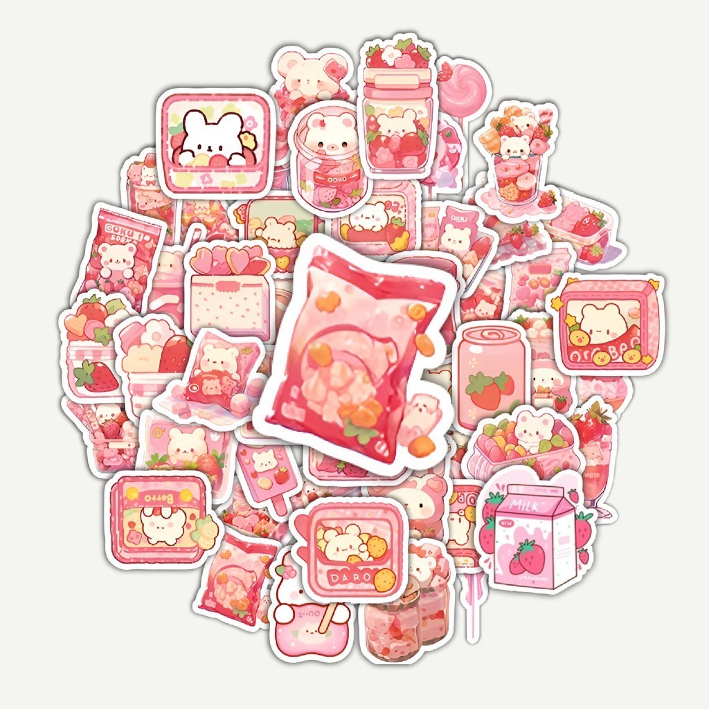 Pink Snack Sticker Pack [Pink Snack] | TUMBLR Sticker | HELMET SUITcase ...