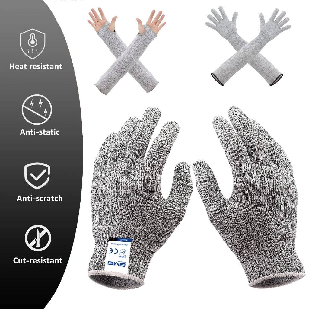 2 Pairs Anti-Cut Protective Arm Sleeves – Cut Resistant, Breathable, With Thumb Hole For Gardening, Woodworking & Kitchen Safety