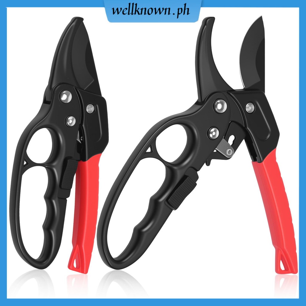 2 Pcs Professional Ratchet Anvil Pruning Shear with SK5 Steel Blade for ...