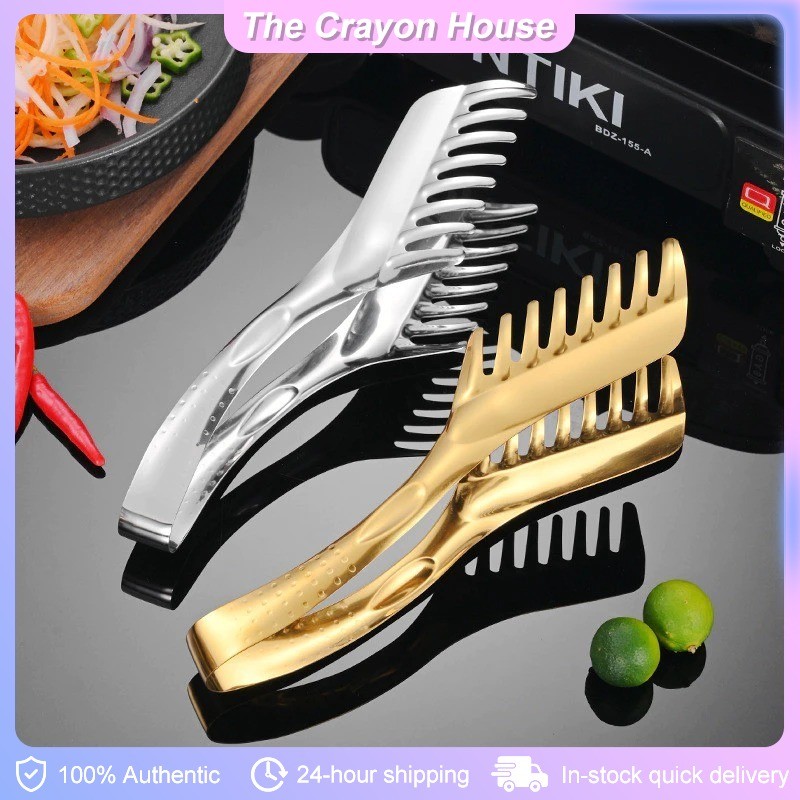 Stainless Steel Noodle Tongs Pasta Spaghetti Tongs Food Clips Stainless ...