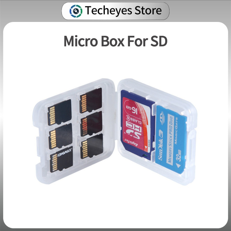 Techeyes Waterproof Transparent Protector Holder Micro Box For SD SDHC ...