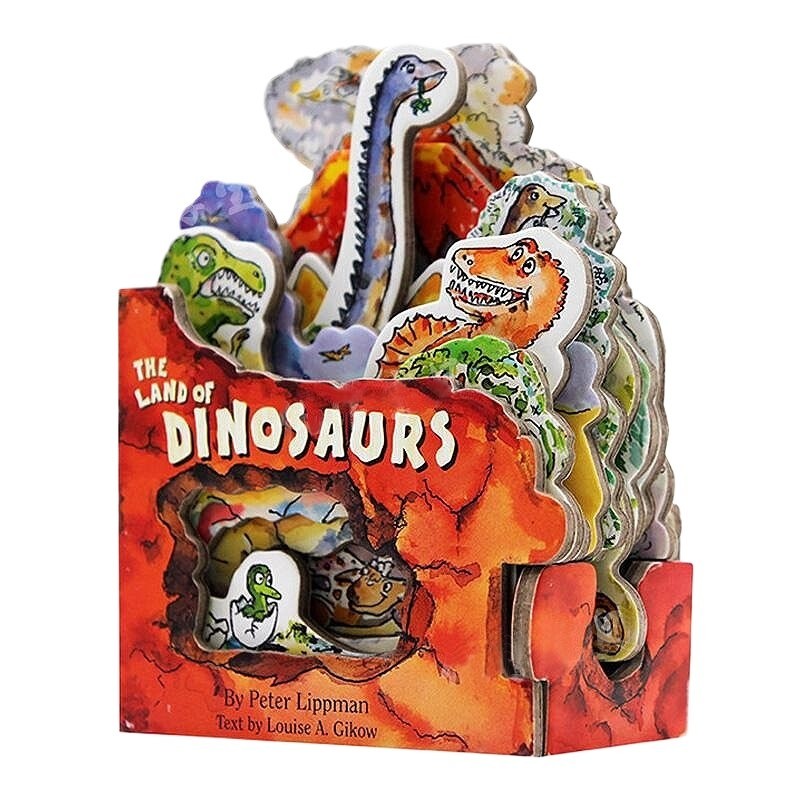 A Mini House Book The Land of Dinosaurs 英文原版 迷你屋系列 恐龙世界 造型书 纸板玩具书异形书