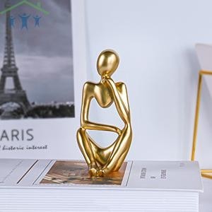 Mowtanco Statua Di Figura Astratta, In Ceramica Donna Scultura Decor, Creativa Testa Inclinata Statuetta Ornamento Statuetta Per Soggiorno Camera Da Letto Decorazione Ufficio, Bianco - 5