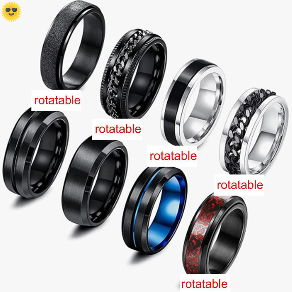 8 rings men rings fashion rings stainless steel smart rings stainless ...