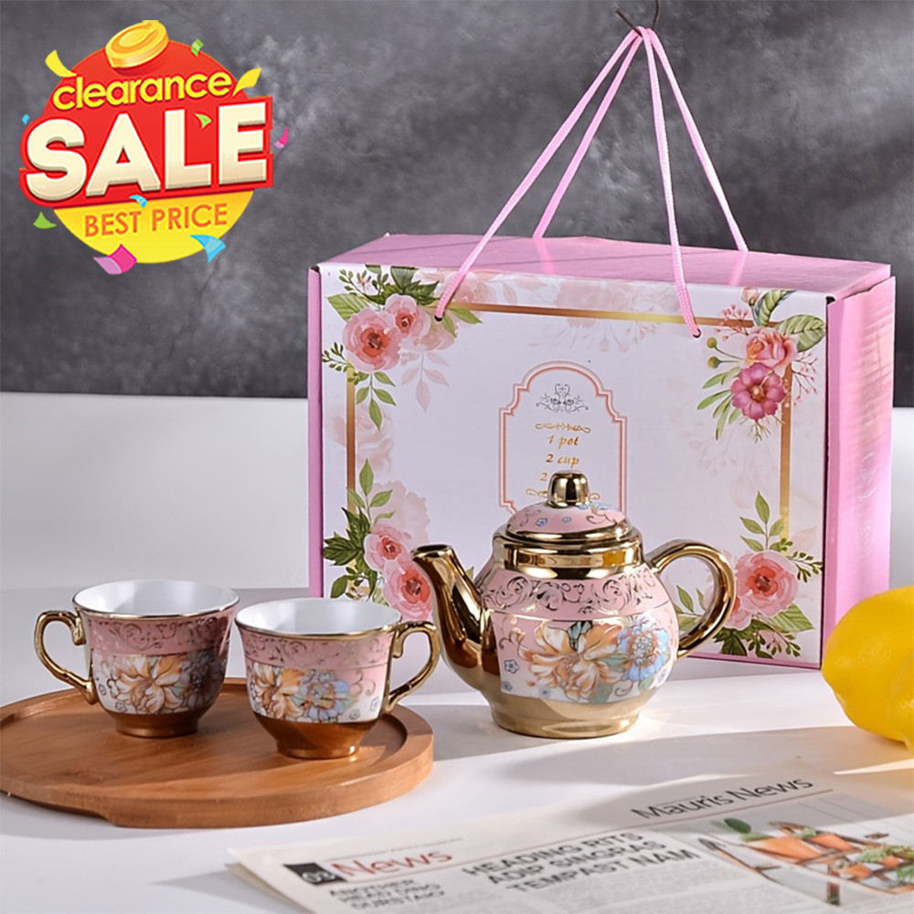 MIMI CLEARANCE SALE Europeanstyle Teapot Tea Set Gift Box Set Ceramic
