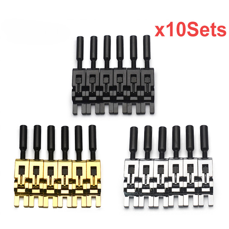 10Sets Electric Guitar Double Locking Systyem Locked String Saddles