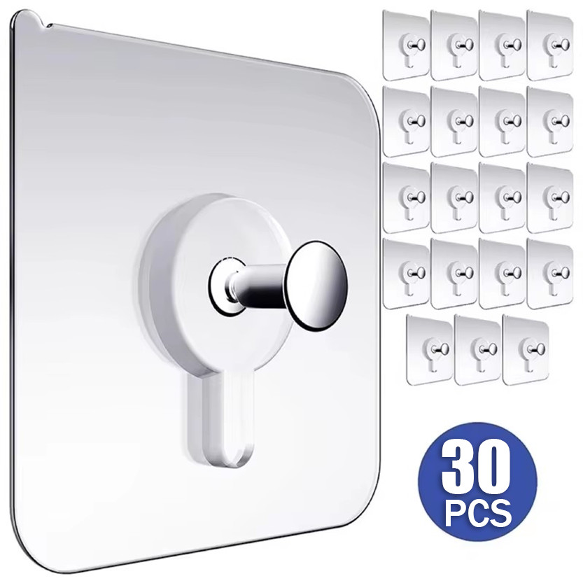 10/20/30Pcs Adhesive Nails Wall Hooks / Transparent Screw Nails Wall