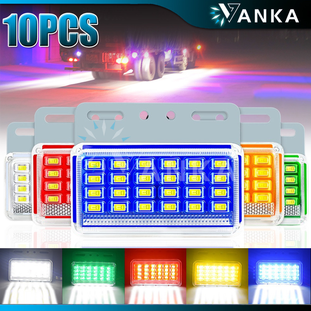 COD 1pcs 12V 24V LED Truck Bus Boat Rv Side Marker Light clearance Lamp