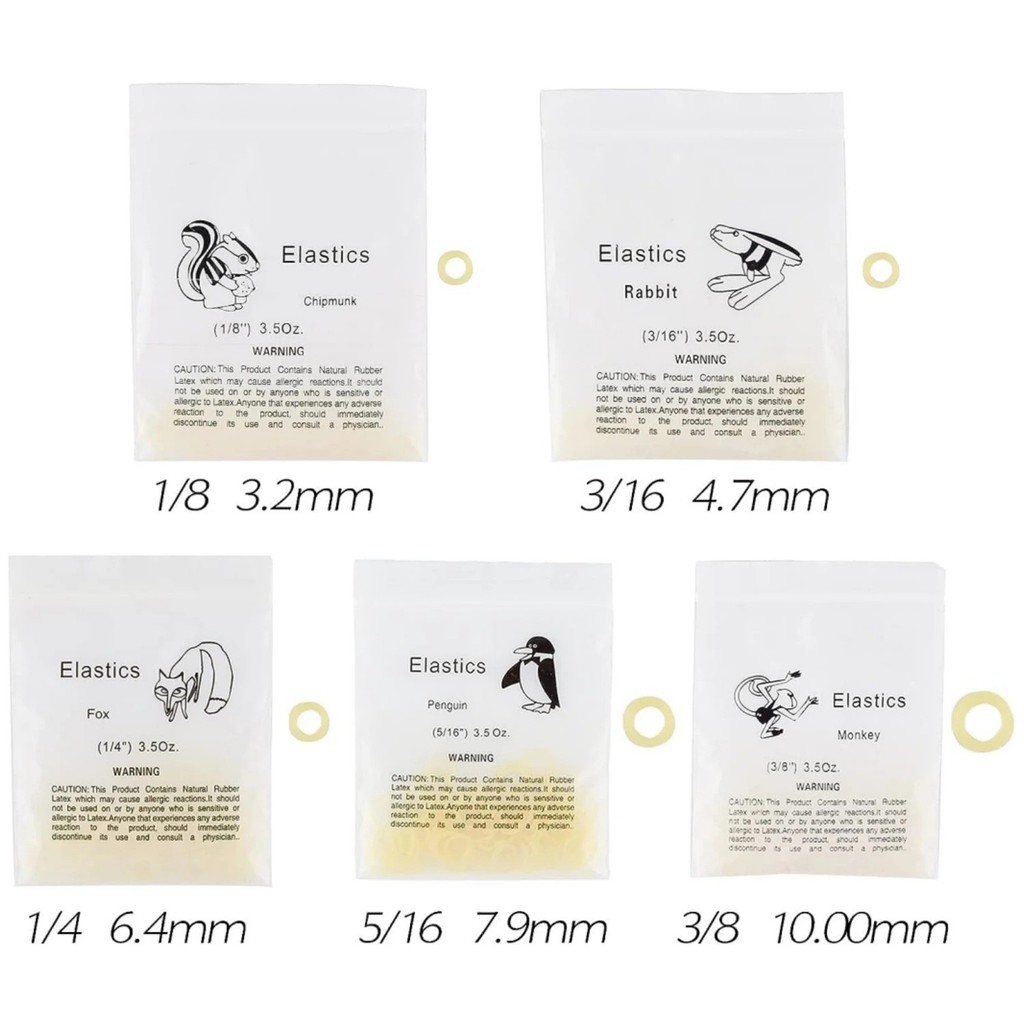 1000 Pcs Orthodontic Elastic Rubber Bands 3.5 Ounces Heavy Dental