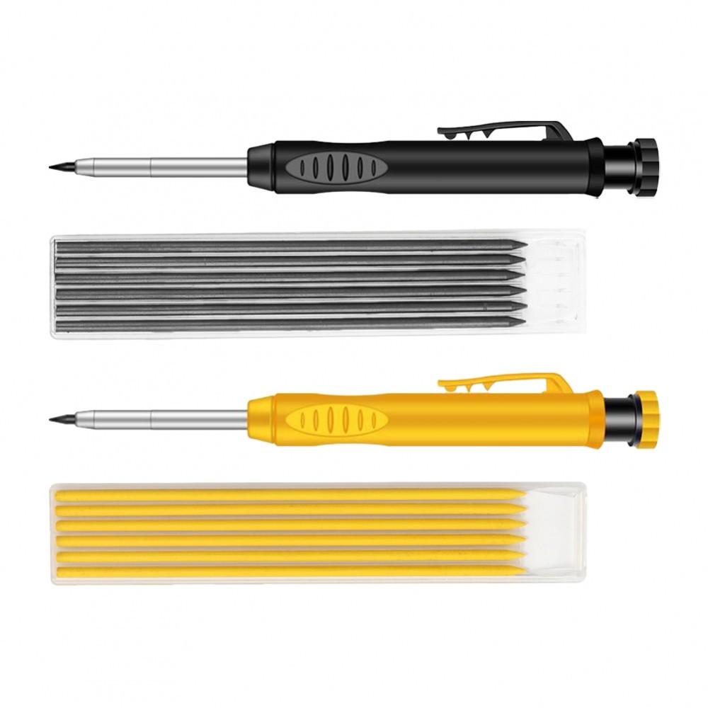 Carpenter Pencil Set with Refills Solid Deep Hole Scribe Tool for