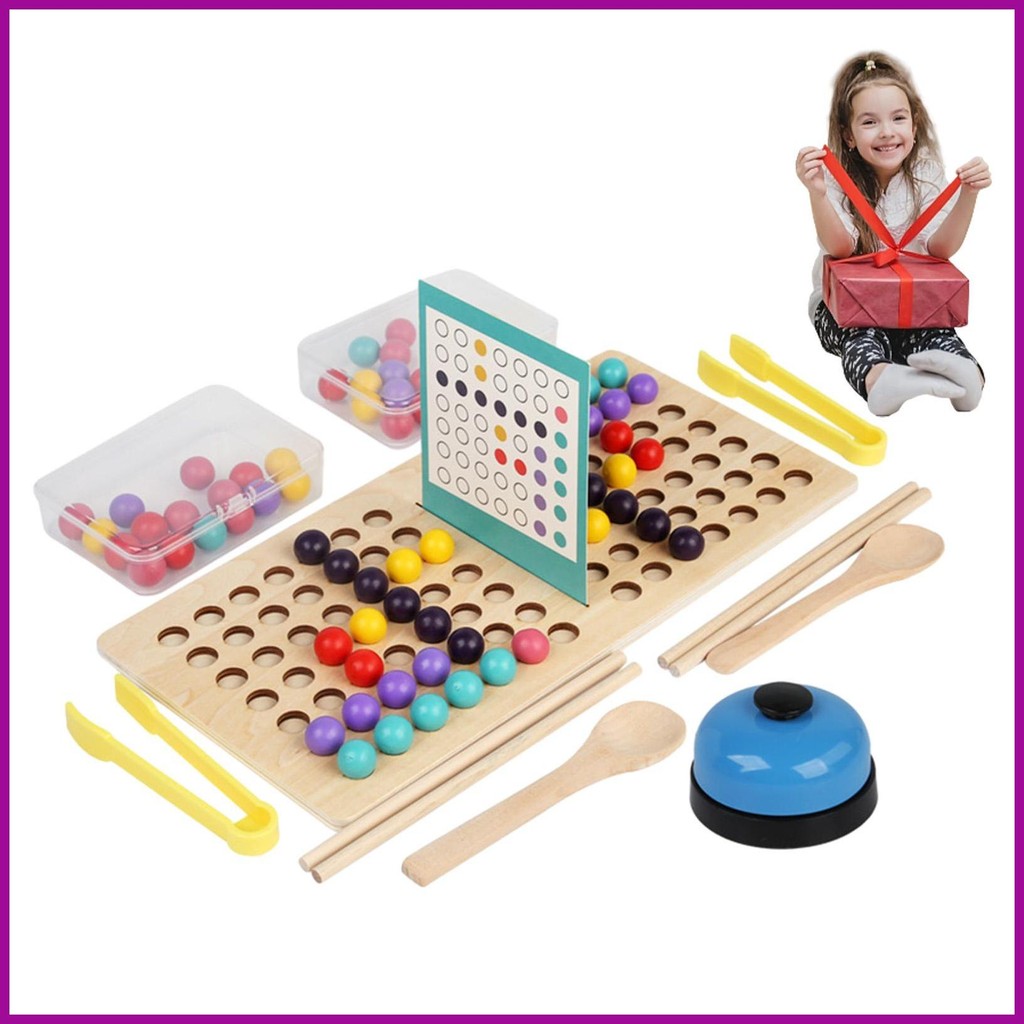 Wooden Peg Board Beads Game Kids Counting Toy Cognitive Preschool Toys ...
