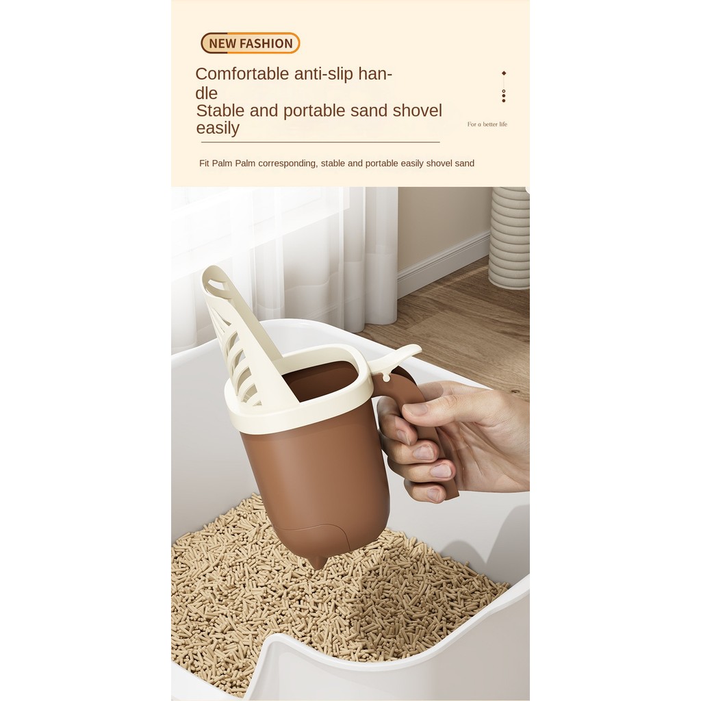 Integrated Cat Litter Scoop Trash Can 2in1 Large Capacity Cat Litter