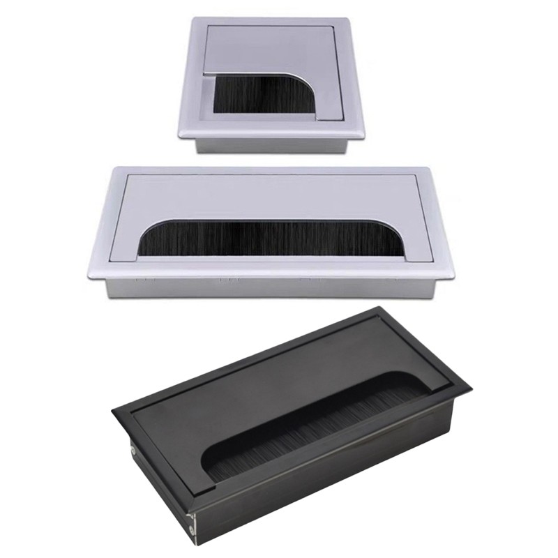 Aluminum Rectangle Square Table Grommet Wire Cable Holder Grommet Hole ...