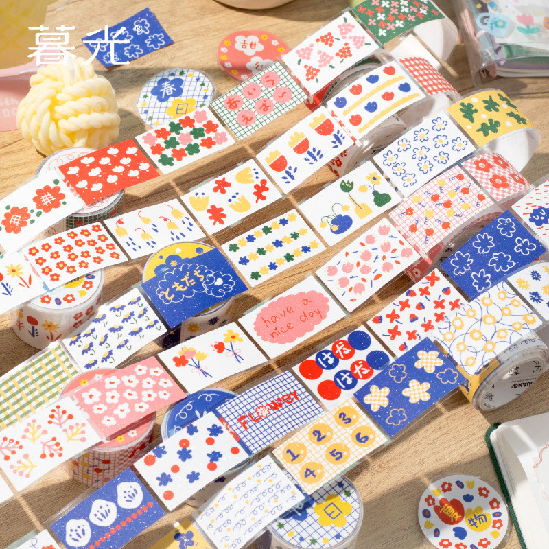 Washi Tape Set Summer Flowers Decorative Masking Washi Tapes For 