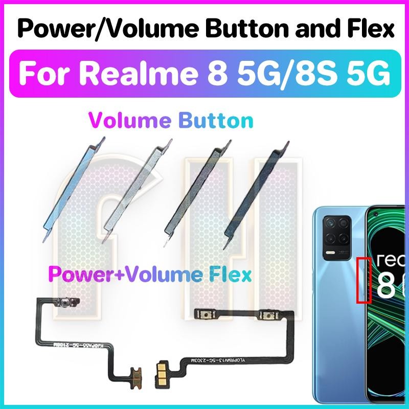 Power Volume button flex For realme 8 5g 8S 5G Switch Power ON OFF Key ...
