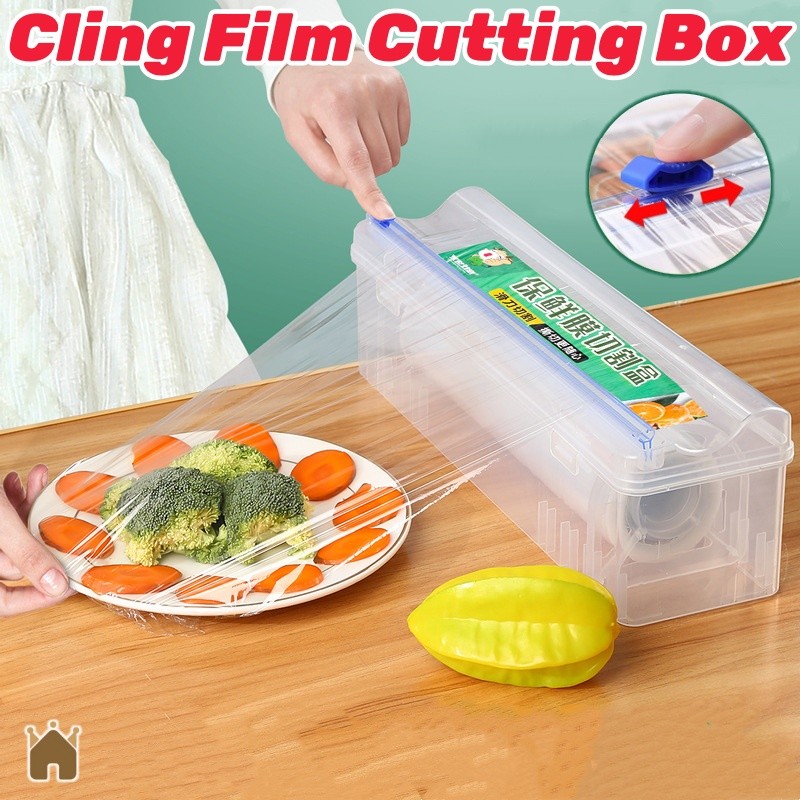 Food Cling Film Cutting Box Household Kitchen Film Wrap Dispenser ...