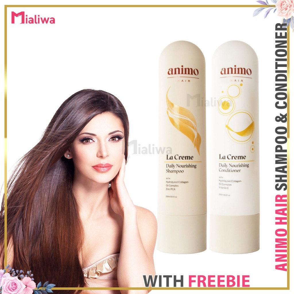 Animo Hair La Creme Shampoo & Conditioner Set, Natural Organic Anti ...