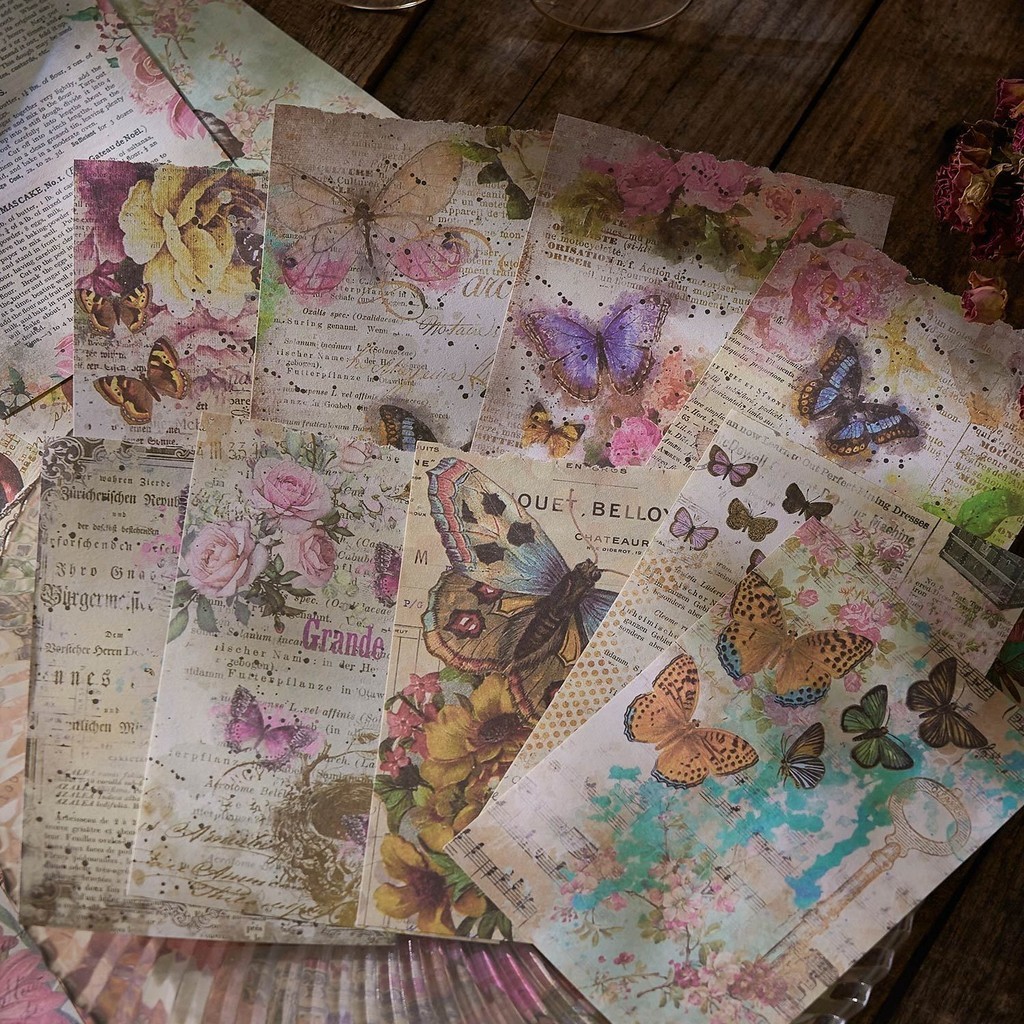 Journamm 100pcs/pack Vintage Scrapbook Paper DIY Scrapbooking Collage ...